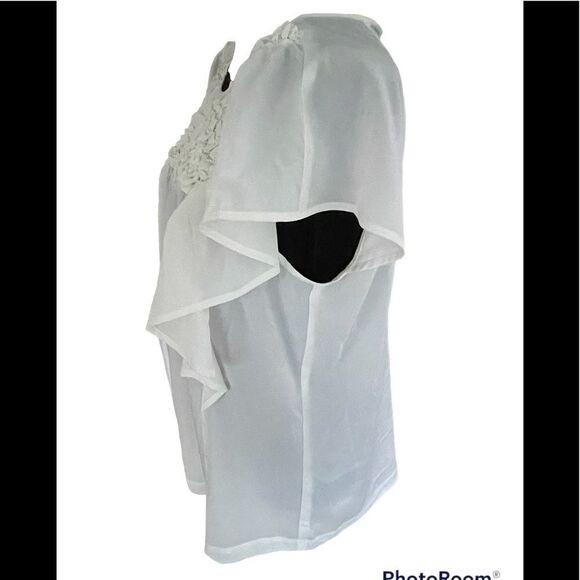 DANIEL Rainn ivory butterfly sleeved top with gathered elastic bodice, size XL - Picture 4 of 7